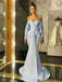 Charming Sweetheart Mermaid Off Shoulder Long Sleeves Prom Dresses, FC5980