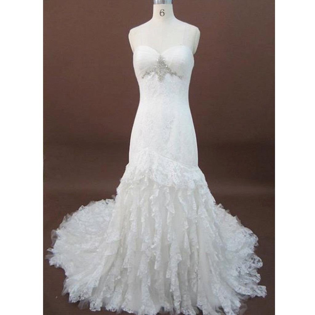 Sweet Heart Lace Elegant Affordable Long Wedding Bridal Dress Gown, WG619