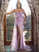 Charming Spaghetti Straps Mermaid Sexy High Slit Sparkle Sequin Prom Dresses, FC6248