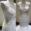 White Mermaid Open Back Lace Up Charming Beaded Long Wedding Bridal Dresses, WG625