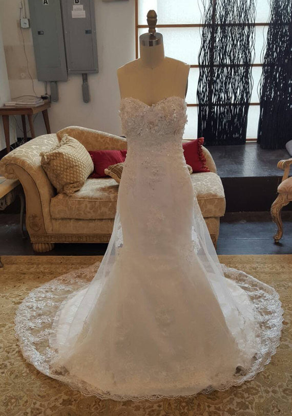 Gorgeous Sweet Heart Beaded Lace On Sale Long Wedding Dresses, WG638