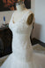 Crochet Pattern V Neck Beaded Trumpet Dramatic Lace Wedding Dress, WG641