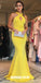 Mermaid Prom Dress, Yellow Prom Dress, Backless Prom Dress, Sexy Prom Dress, Satin Prom Dress, KX64