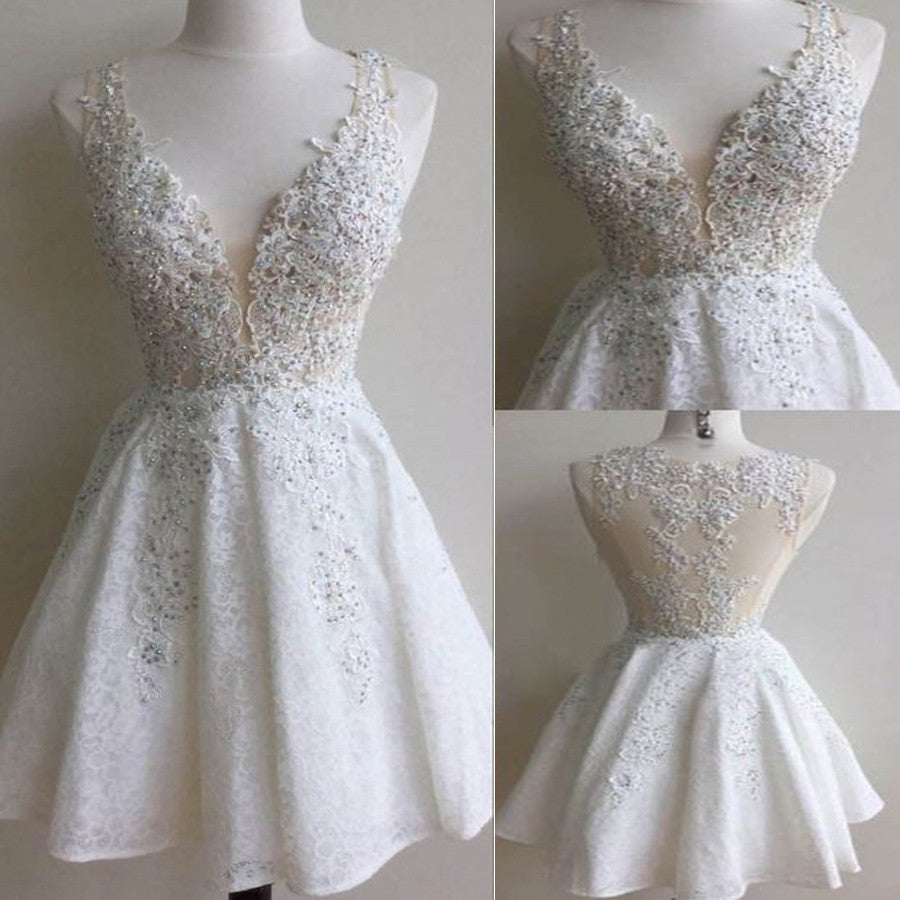 2016 popular white lace see through gorgeous freshman cute homecoming prom gowns dress,BD0069