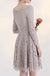 Off Shoulder Long Sleeve Lace Junior School Dress, Knee-Length Homecoming Dress, LB0723