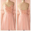 2016 peach pink spaghetti strap simple mini freshman homecoming prom bridesmaid dress,BD0074
