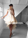 High-Low Lace Homecoming Dress, Organza Sleeveless Homecoming Dress, KX754
