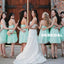 Short Knee-Length Sweet Heart Bridesmaid Dress, Cheap Chiffon Backless Bridesmaid Dress, KX779