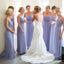 Cheap V-Neck Chiffon Bridesmaid Dress, Spaghetti Straps V-Back Bridesmaid Dress, KX787