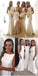 Charming White Simple Sexy Mermaid Women Elegant Long Wedding Party Bridesmaid Dresses, WG79