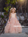 Cute Beaded A-Line Tulle Flower Girl Dresses, Popular Little Girl Princess Dresses, KX798