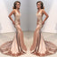 Unique Mermaid Spaghetti Straps Prom Dresses, Backless Applique Prom Dresses, KX573