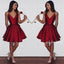 Spaghetti Straps Homecoming Dress, Taffeta Homecoming Dress, V-Neck Homecoming Dress, Simple Junior School Dress, LB0877