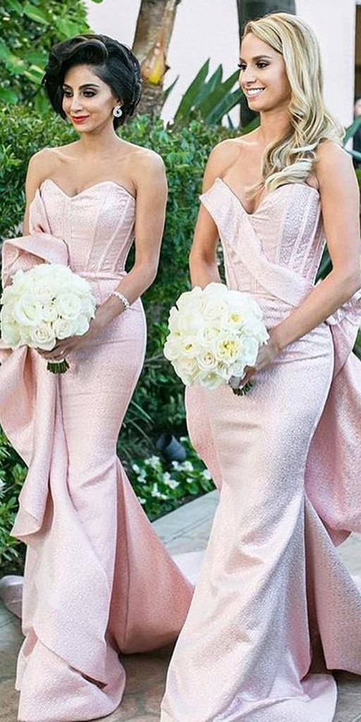 Mismatched Sexy Mermaid Backless Sweetheart Satin Bridesmaid Dresses, FC929