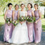 Chiffon V-Back Bridesmaid Dresses, Long Round Neckline Bridesmaid Dresses, KX944