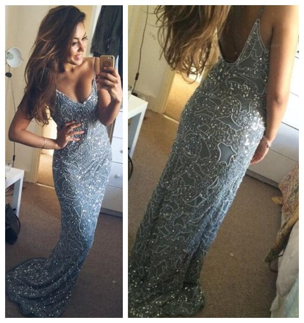 Spaghetti Straps Prom Dresses,Sexy Prom Dresses,Mermaid Prom Dress ,Open Back Prom Dress,Custom Prom Dresses ,Evening dresses, Prom Dresses,Long Prom Dress,Party Prom Dress,PD0057