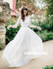 Cheap Long Sleeve A-Line Wedding Dress, Open-Back Chiffon Applique Wedding Dress, KX849