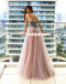 Sparkle Beaded Sleeveless Prom Dresses, Cheap Tulle A-Line Prom Dresses, KX838