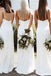 New Arrival Spaghetti Straps V-Neck Sheath Backless Cheap Bridesmaid Dress, FC1704