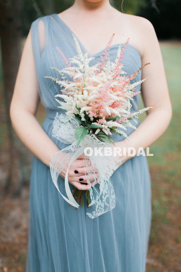 Mismatched Tulle Floor-Length Cheap Backless Long Bridesmaid Dresses, KX1045