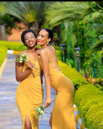 Gorgeous Mermaid Cross-Back Spaghetti Straps Bridesmaid Dress, FC6031