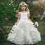 Cute Tulle Flower Girl Dresses, Beaded Round Neckline Popular Little Girl Dresses, KX988