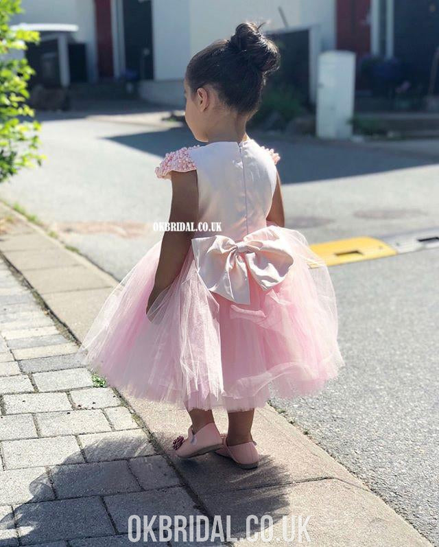 Cap Sleeve Beaded Tulle A-line Flower Girl Dress, FC2105