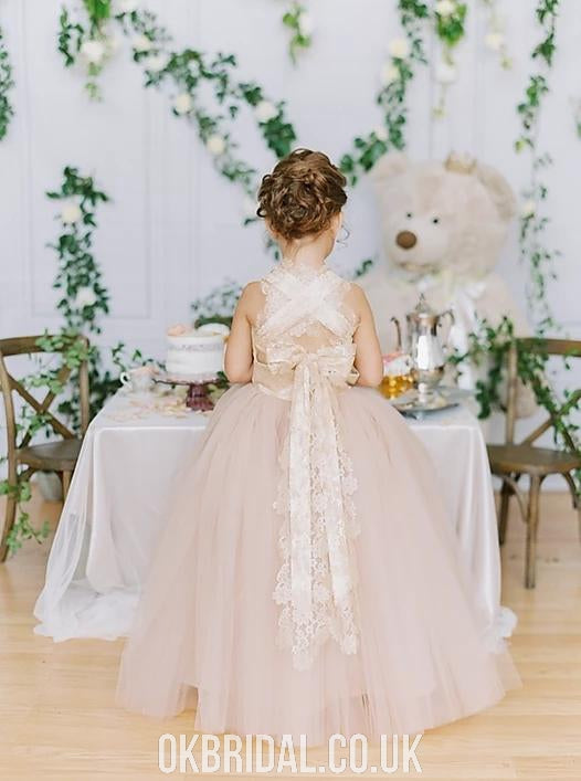 Charming Lace top A-line Tulle Flower Girl Dress, FC4889