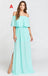 Pretty Young Junior Mint Mismatched Different Styles Side Split Chiffon Cheap Long Bridesmaid Dresses, WG197