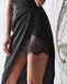Black High Quality Spaghetti Straps Homecoming Dress, V-Neck Jersey Lace Homecoming Dress, KX1519