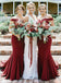 Off Shoulder Gorgeous Mermaid Jersey Floor-Length Bridesmaid Dress, FC913