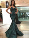 Sparkly Green Sequin Mermaid Backless Beaded Prom Dresses, FC1857