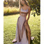 A-Line Sexy Slit Backless Cheap Straps Prom Dress, FC1977