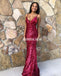 Sparkly Sequin Mermaid Spaghrtti Straps Backless Affordable Prom Dresses, FC2438