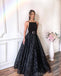 Elegant Black A-line Lace Backless Jersey Sleeveless Long Prom Dress, FC3776