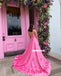 Gorgeous Spaghetti Straps Satin A-line Backless Applique Prom Dresses, FC4341