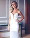 Simple Mermaid Sweetheart Jersey White Prom Dress , FC4334