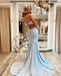 Charming Spaghetti Straps Mermaid V-neck Backless Long Prom Dresses, FC6220