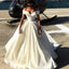 Charming Off Shoulder Satin A-Line Wedding Dresses, Backless Cheap Wedding Dresses, KX1137