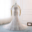 Gorgeous Off Shoulder Mermaid Backless Sweet Heart Lace Beautiful Tulle Long Wedding Dresses, FC1302