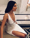 Hot Sale Deep V-Neck Backless Elastic Satin Slit Mermaid Sleeveless Wedding Dresses, FC1334