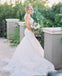 Charming Tulle Mermaid Backless Lace Sleeveless Long Wedding Dresses, FC1463