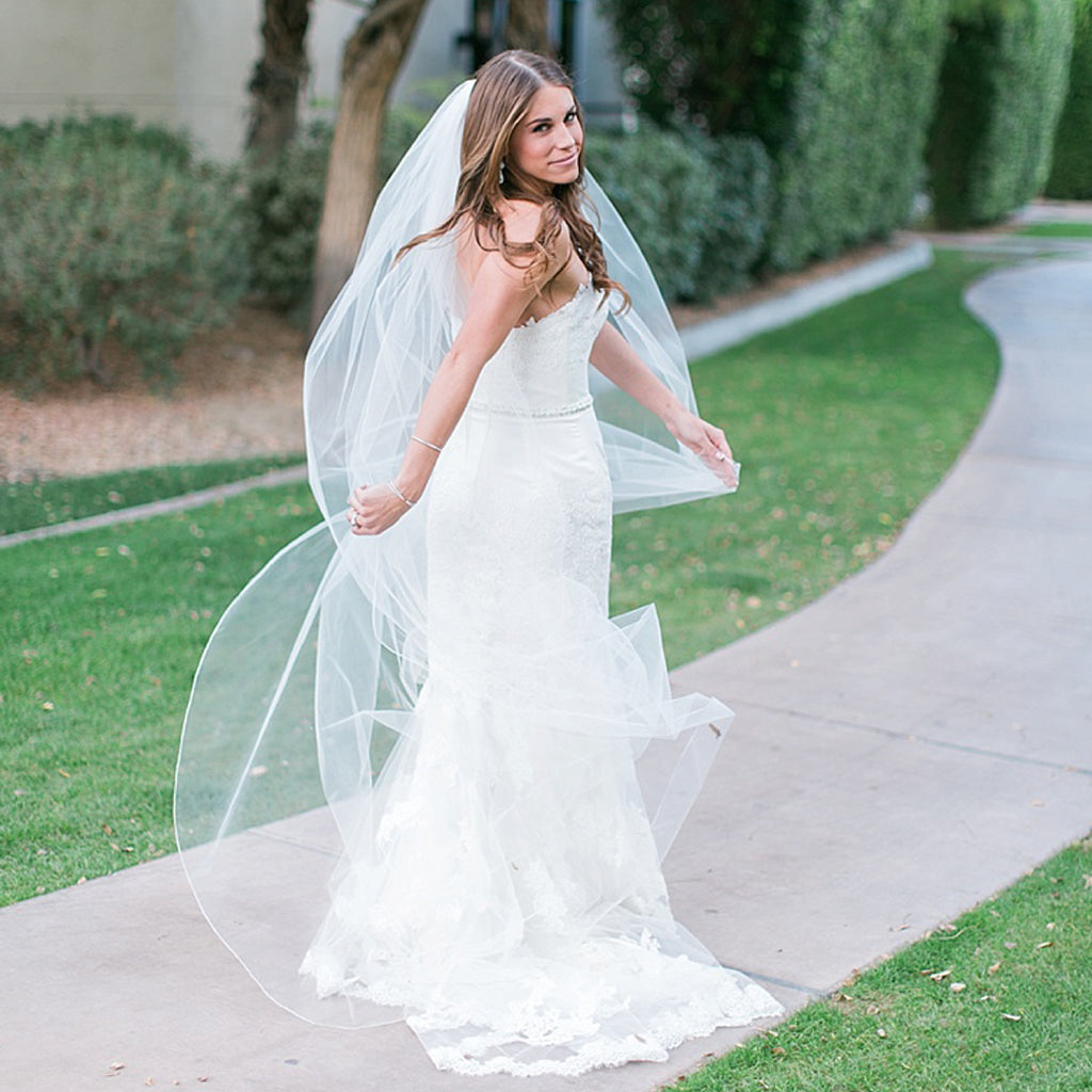 Sweetheart Long Mermaid White Lace Gorgeous Tulle High Quality Wedding Dresses, FC1474