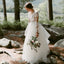 Charming Long Sleeve Lace Open-Back Wedding Dress with Detachable Chiffon Skirt, FC1480