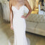 Charming Spaghetti Straps Backless Sheath V-Neck Satin Chiffon Wedding Dress, FC1583