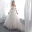 Gorgeous Off Shoulder Tulle A-Line Long Applique Wedding Dress, FC1634
