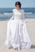 Long Sleeve A-Line Lace Top Elegant Chiffon Wedding Dress, FC1637