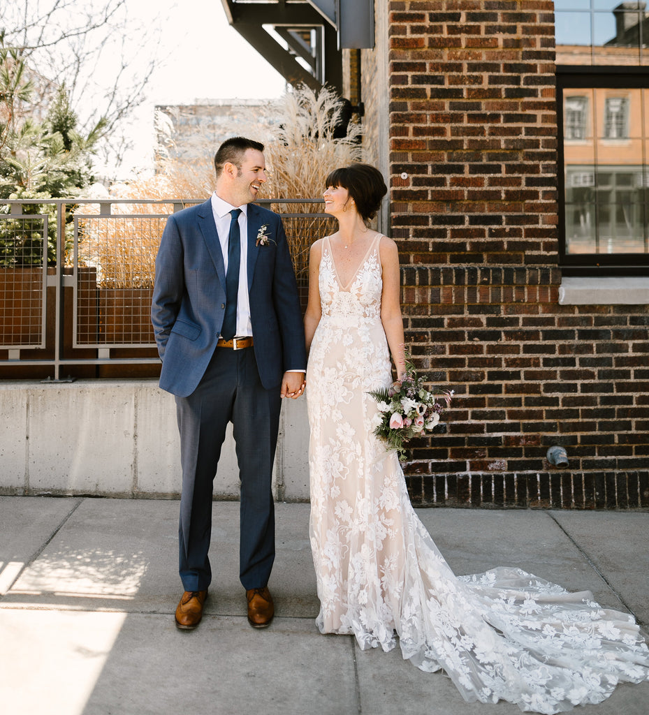 Charming Lace Sheath Backless V-Neck Sleeveless Long Wedding Dresses, FC1644