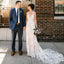 Charming Lace Sheath Backless V-Neck Sleeveless Long Wedding Dresses, FC1644