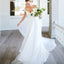 Honest A-Line Cap Sleeve Chiffon Cheap Beaded Wedding Dresses, FC1655